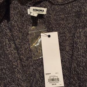 L Sonoma hooded open cardigan sweater (gray) NWT